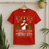 Jesus Birthday Boy Ugly Christmas T-Shirt thumb 2