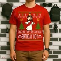 Jesus Birthday Boy Ugly Christmas T-Shirt thumb 6