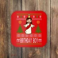 Jesus Birthday Boy Ugly Christmas Coaster thumb 0