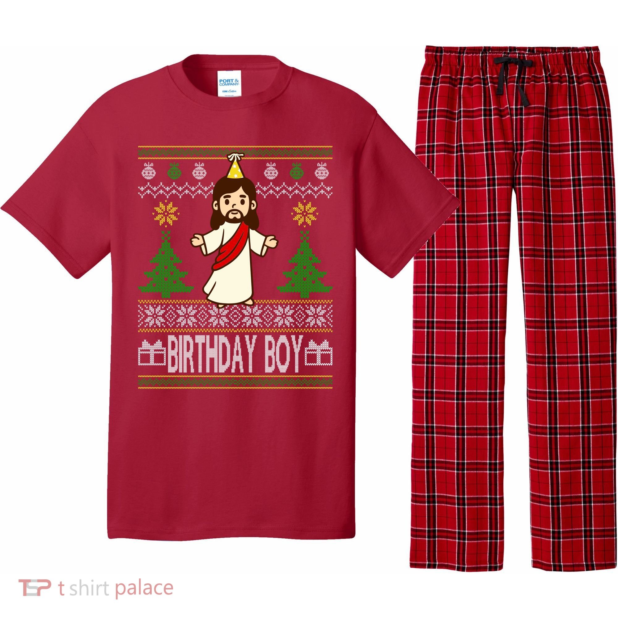 Jesus Birthday Boy Ugly Christmas Pajama Set