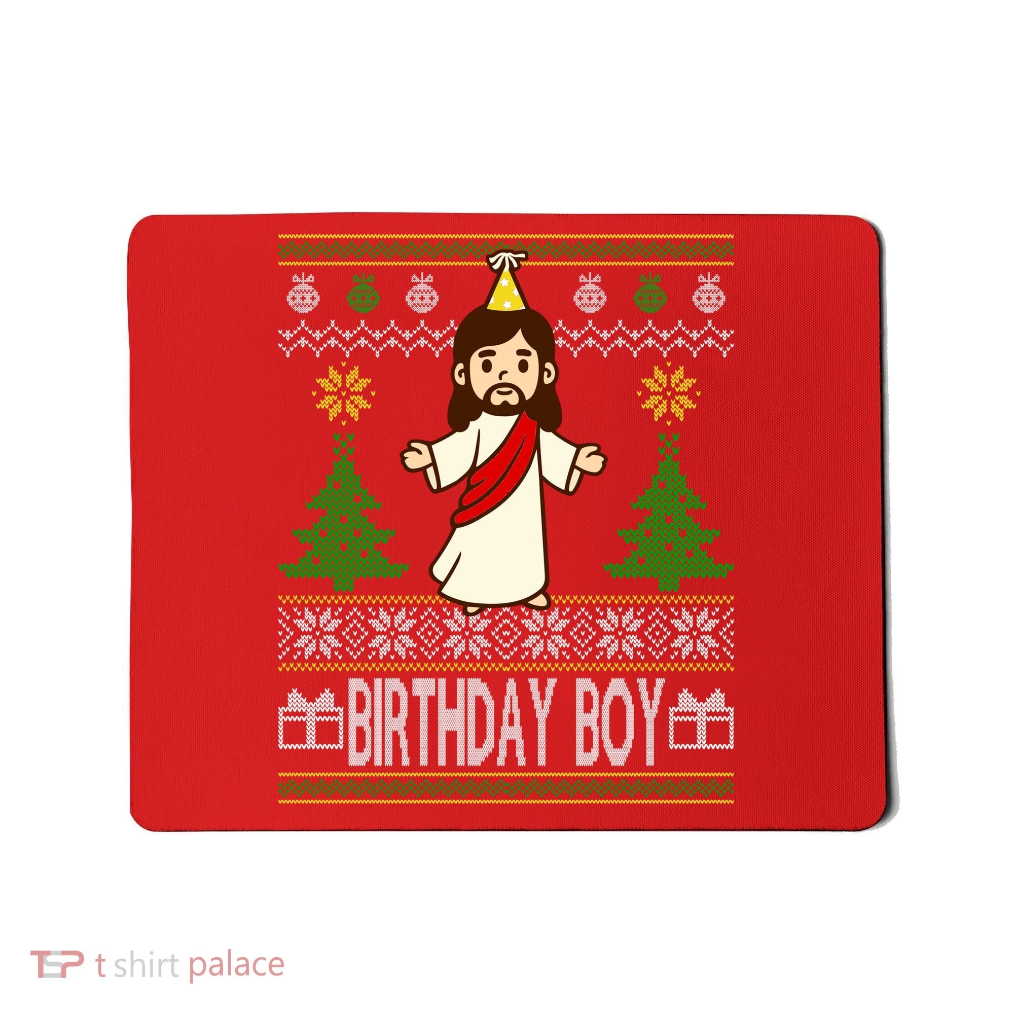 Jesus Birthday Boy Ugly Christmas Mousepad