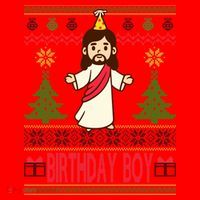 Jesus Birthday Boy Ugly Christmas Santa Hat thumb 1