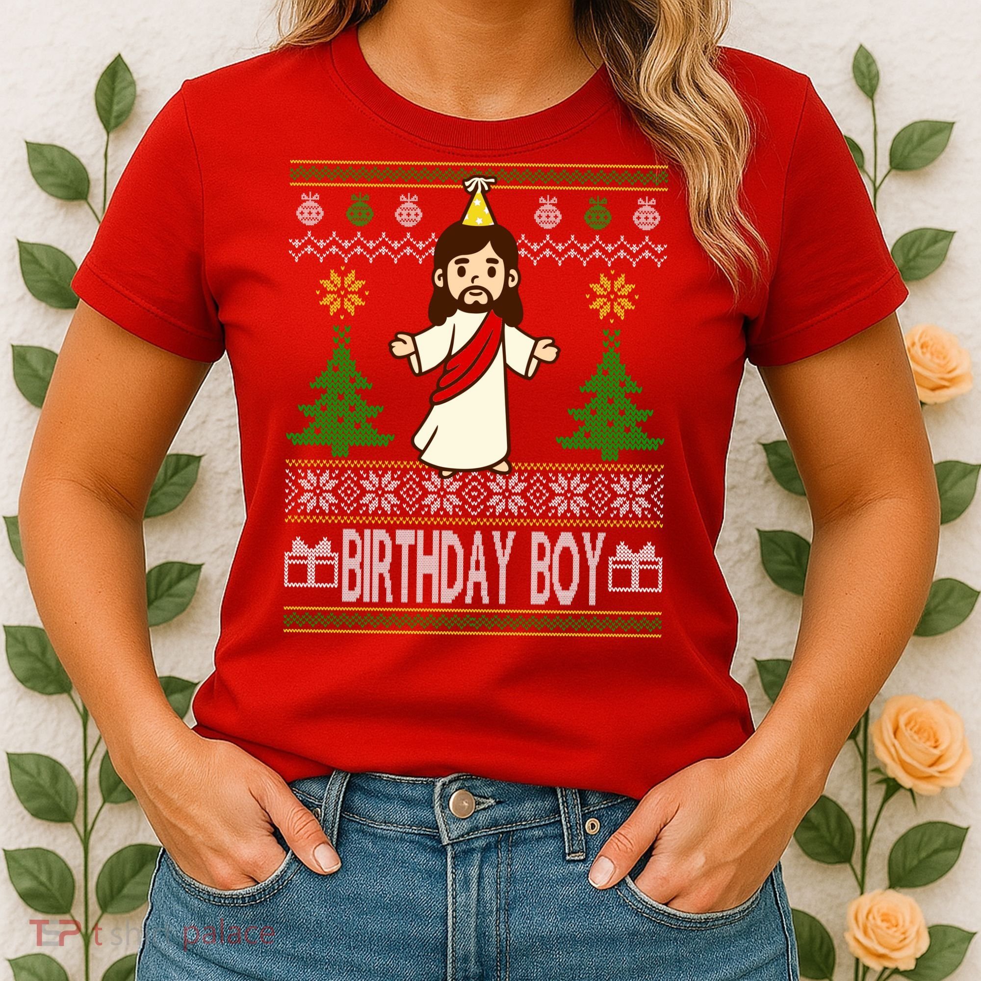 Jesus Birthday Boy Ugly Christmas Women's T-Shirt