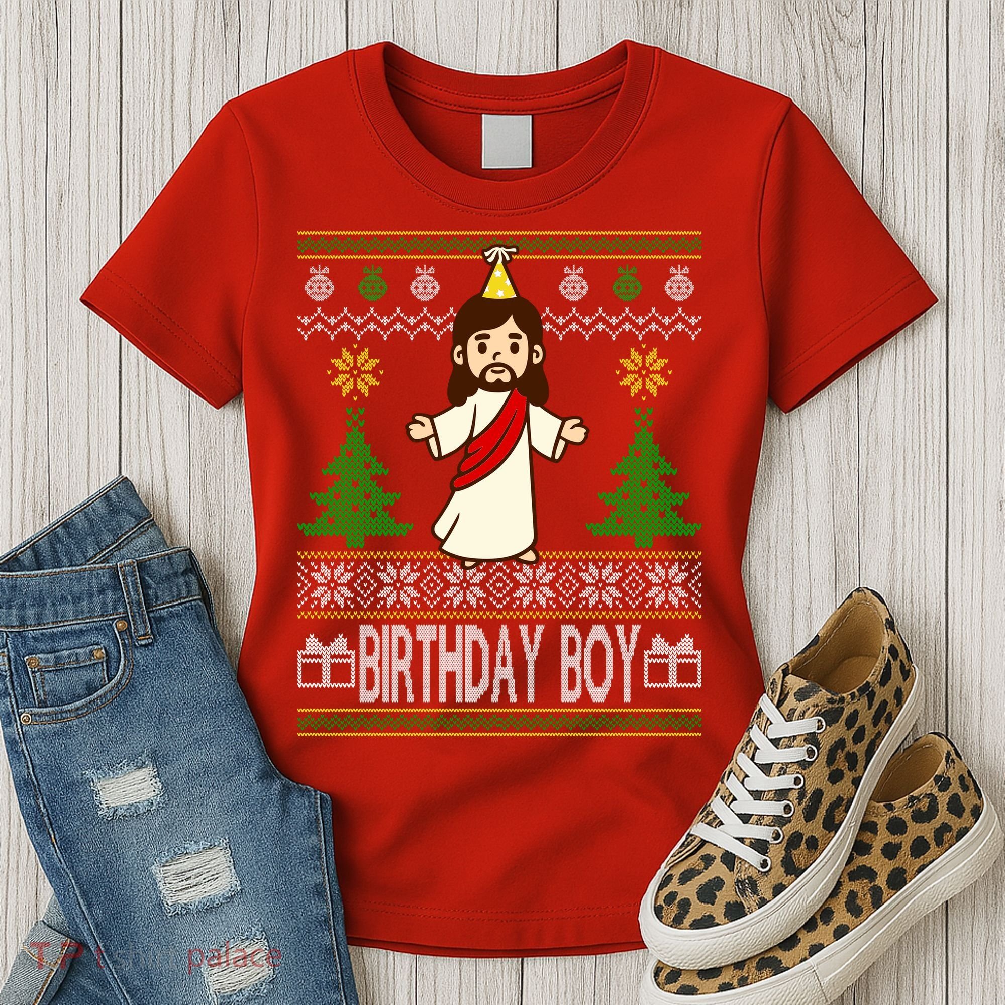 Jesus Birthday Boy Ugly Christmas Women's T-Shirt
