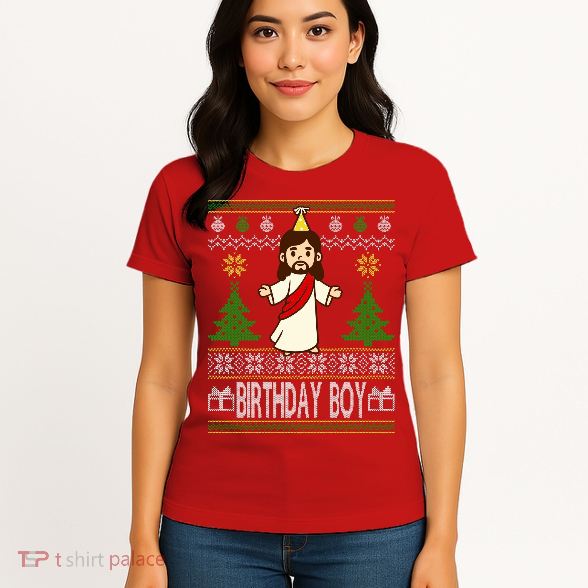 Jesus Birthday Boy Ugly Christmas Women's T-Shirt
