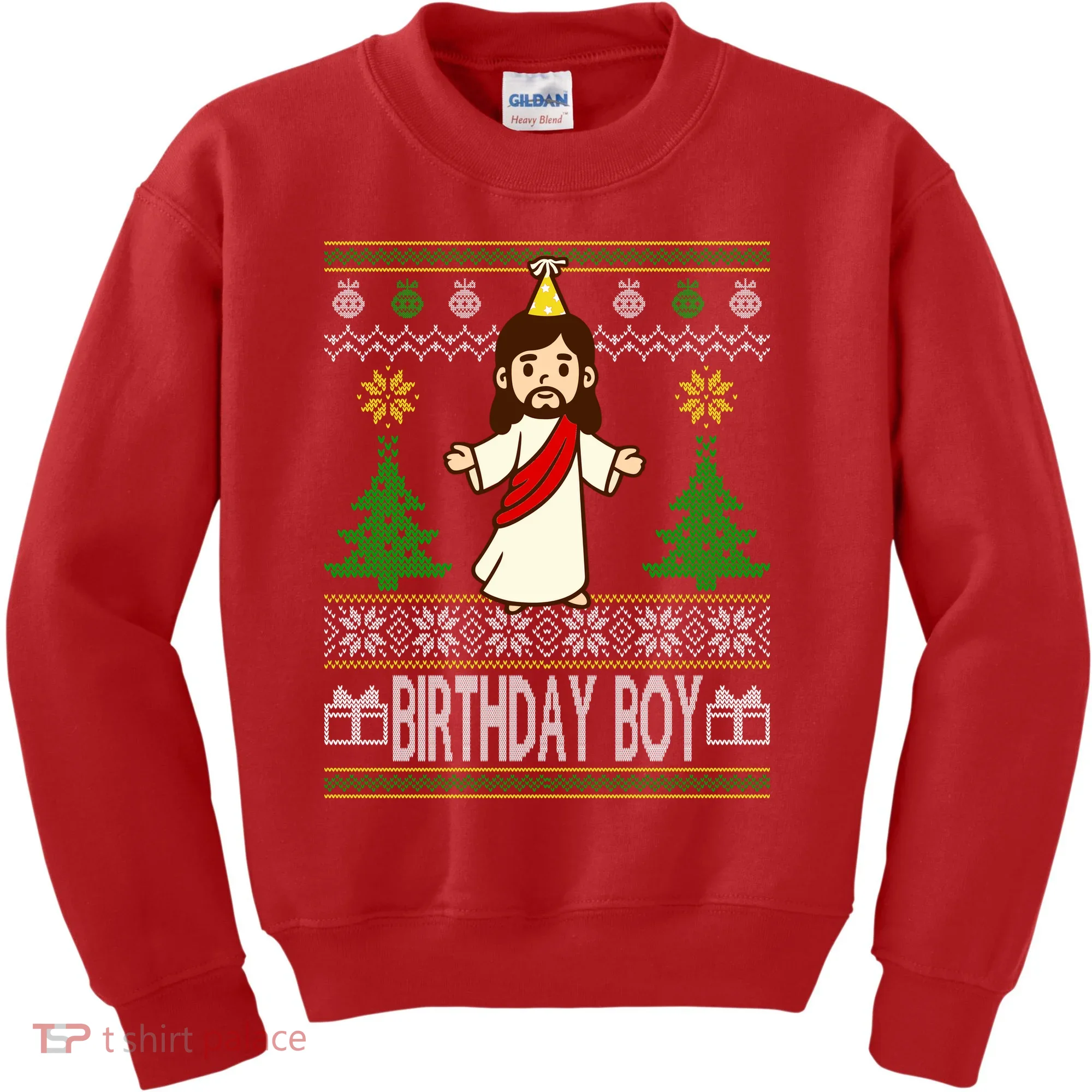 Jesus Birthday Boy Ugly Christmas Kids Sweatshirt