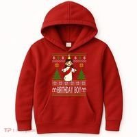 Jesus Birthday Boy Ugly Christmas Kids Hoodie thumb 0