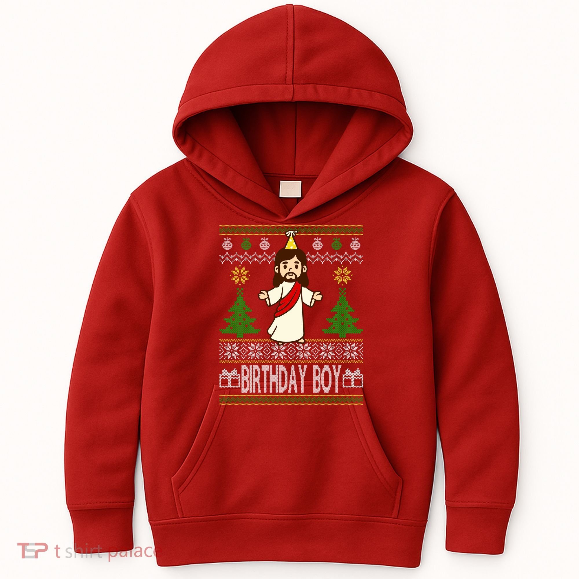 Jesus Birthday Boy Ugly Christmas Kids Hoodie