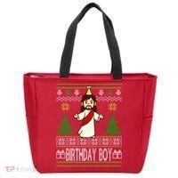 Jesus Birthday Boy Ugly Christmas Tote Bag thumb 0