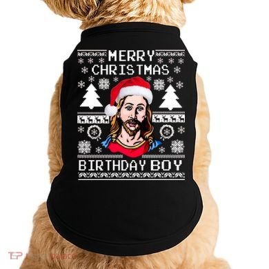 Jesus Birthday Ugly Christmas Sweater Doggie Tank