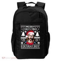Jesus Birthday Ugly Christmas Sweater Backpack thumb 0