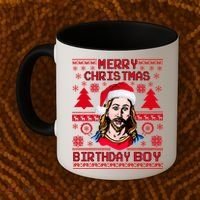 Jesus Birthday Ugly Christmas Sweater Coffee Mug thumb 2