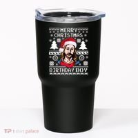 Jesus Birthday Ugly Christmas Sweater Tumbler thumb 0