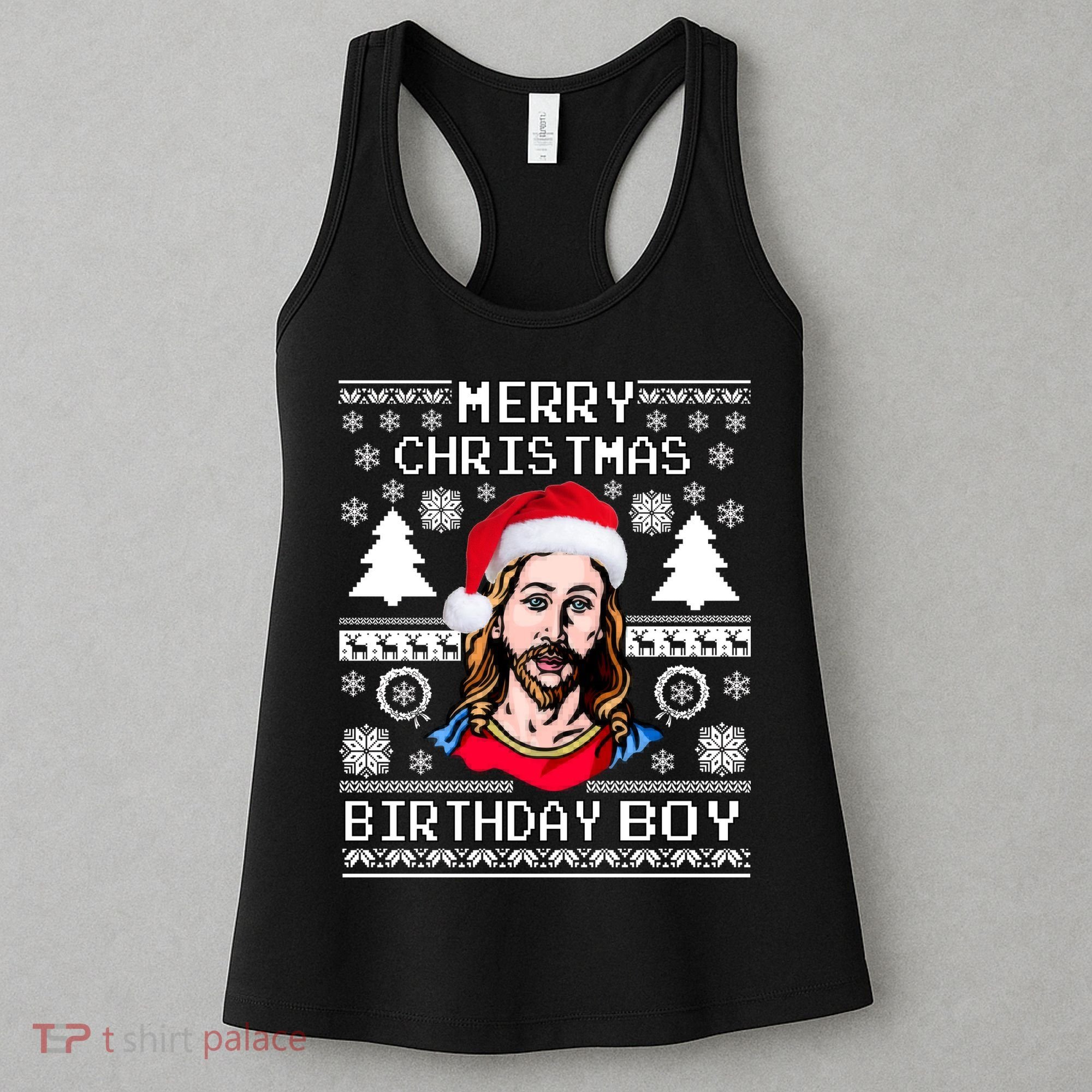Jesus Birthday Ugly Christmas Sweater Women's Tank Top