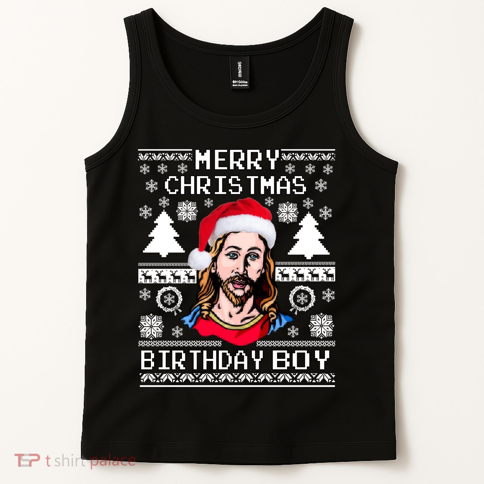 Jesus Birthday Ugly Christmas Sweater Tank Top