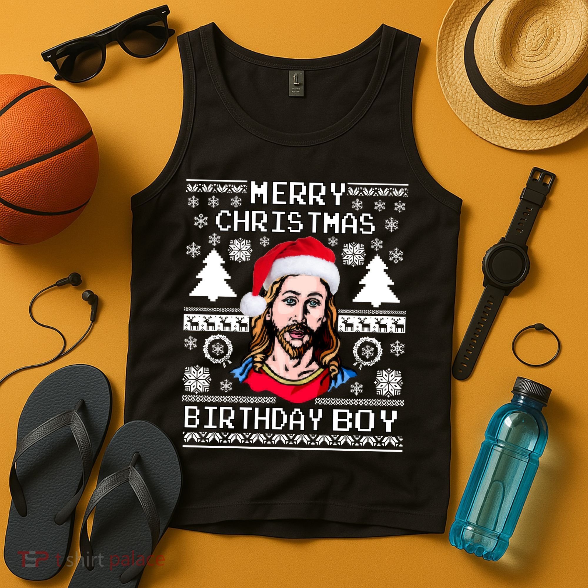 Jesus Birthday Ugly Christmas Sweater Tank Top