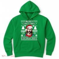 Jesus Birthday Ugly Christmas Sweater Hoodie thumb 0