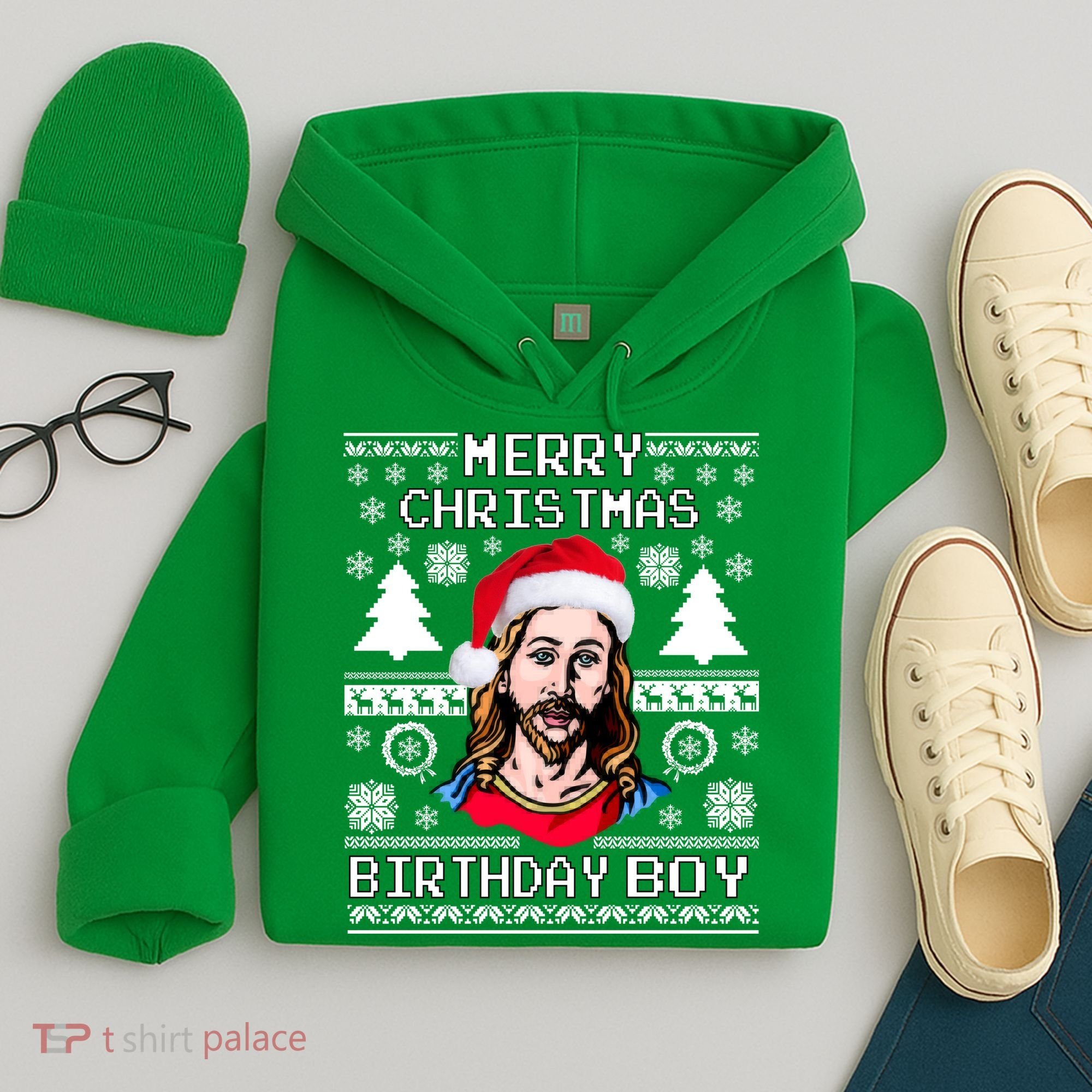 Jesus Birthday Ugly Christmas Sweater Hoodie