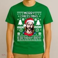 Jesus Birthday Ugly Christmas Sweater T-Shirt thumb 3