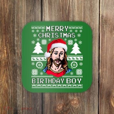 Jesus Birthday Ugly Christmas Sweater Coaster