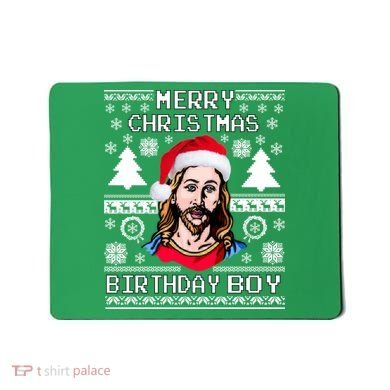 Jesus Birthday Ugly Christmas Sweater Mousepad
