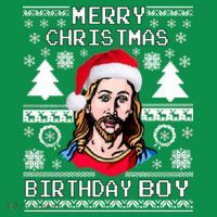 Jesus Birthday Ugly Christmas Sweater Ornament thumb 1