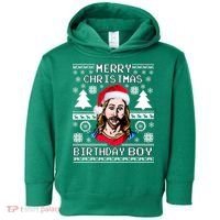 Jesus Birthday Ugly Christmas Sweater Toddler Hoodie thumb 0