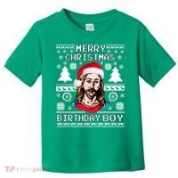 Jesus Birthday Ugly Christmas Sweater Toddler T-Shirt thumb 0