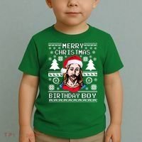 Jesus Birthday Ugly Christmas Sweater Toddler T-Shirt thumb 2