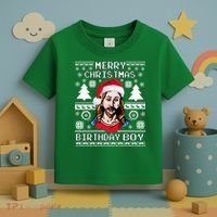 Jesus Birthday Ugly Christmas Sweater Toddler T-Shirt thumb 3
