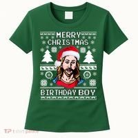Jesus Birthday Ugly Christmas Sweater Women's T-Shirt thumb 0