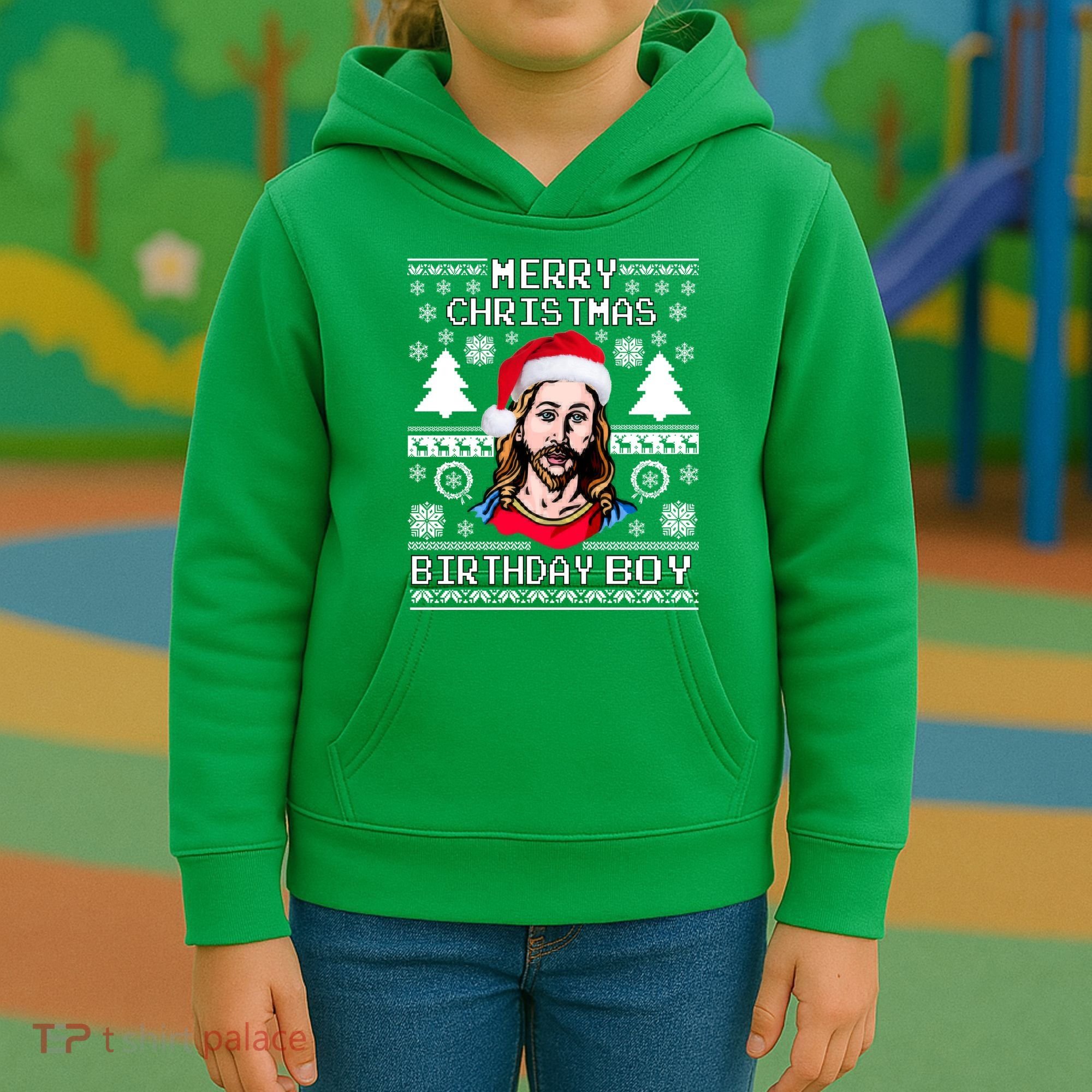Jesus Birthday Ugly Christmas Sweater Kids Hoodie
