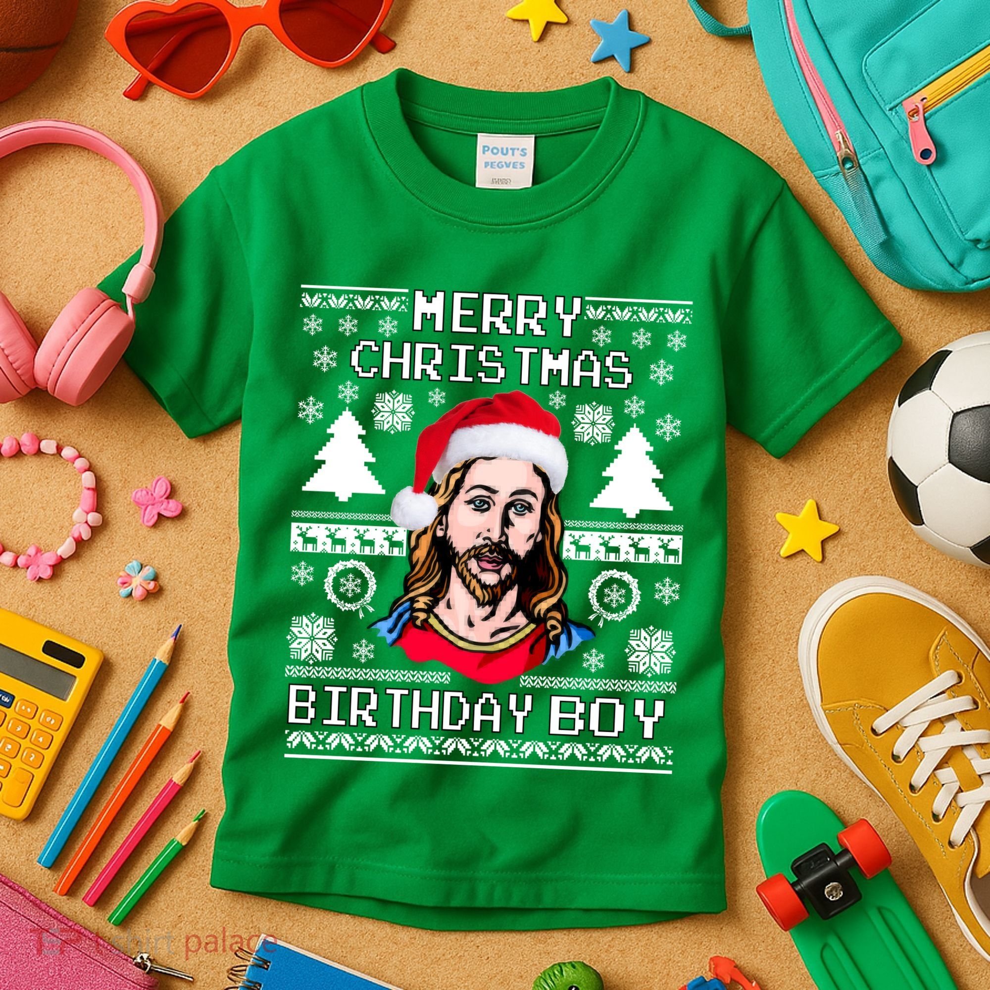 Jesus Birthday Ugly Christmas Sweater Kids T-Shirt