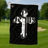 Jesus Christ Cross Faith Golf Towel thumb 1