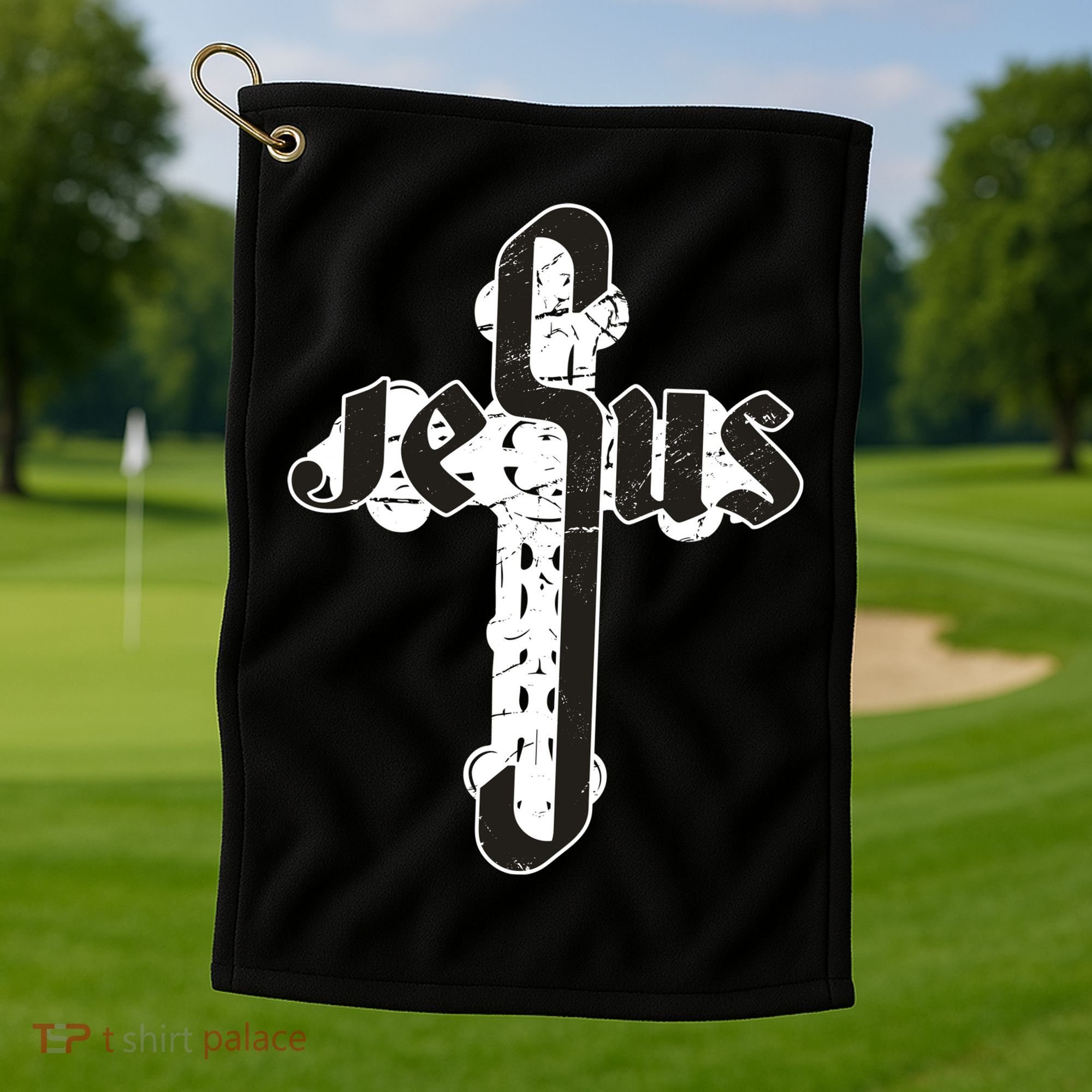 Jesus Christ Cross Faith Golf Towel
