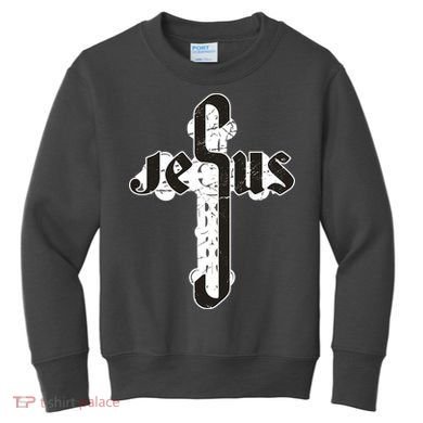 Jesus Christ Cross Faith Kids Sweatshirt