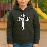 Jesus Christ Cross Faith Kids Hoodie thumb 3