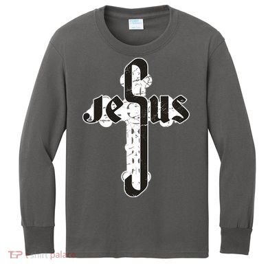 Jesus Christ Cross Faith Kids Long Sleeve Shirt