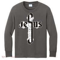 Jesus Christ Cross Faith Kids Long Sleeve Shirt thumb 0