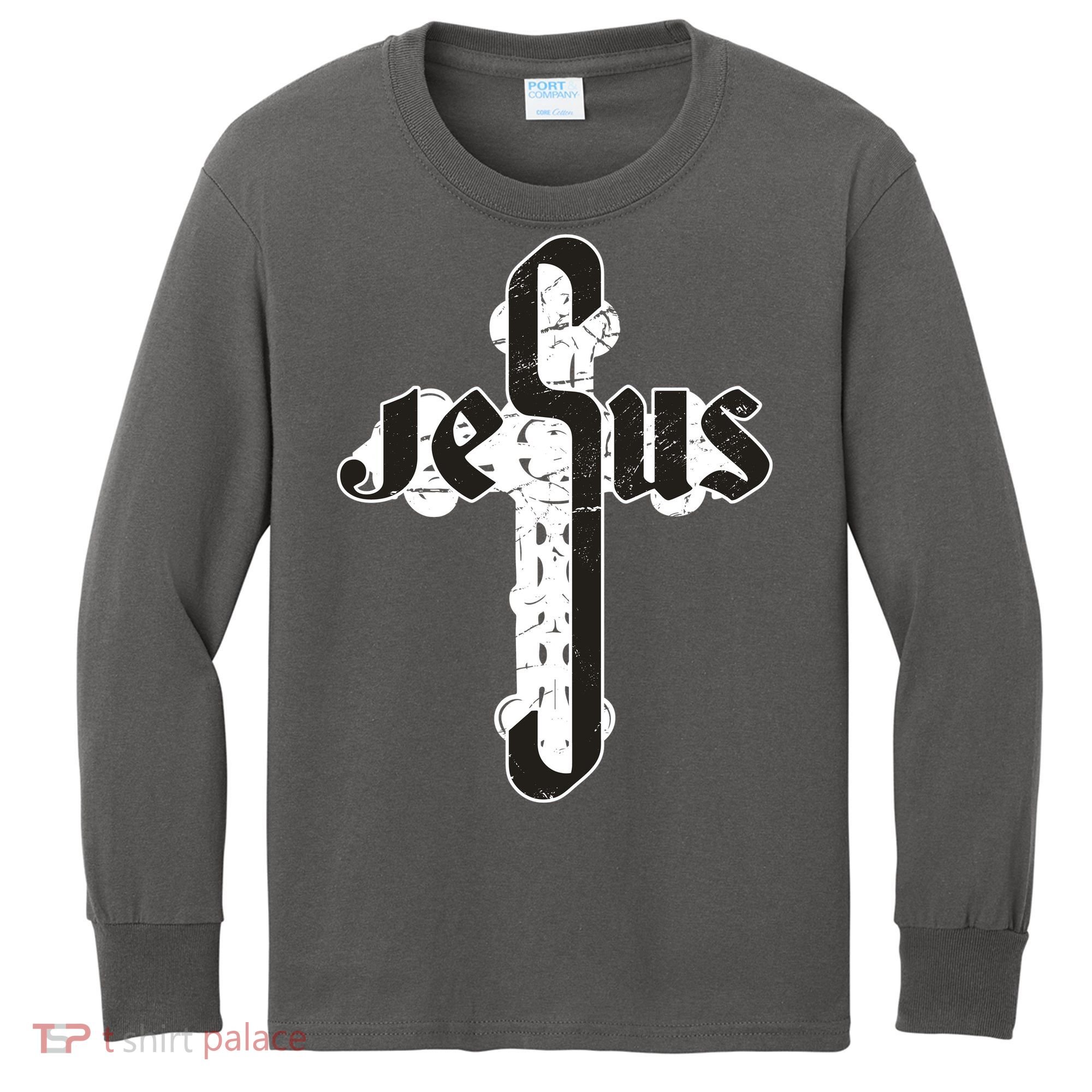 Jesus Christ Cross Faith Kids Long Sleeve Shirt