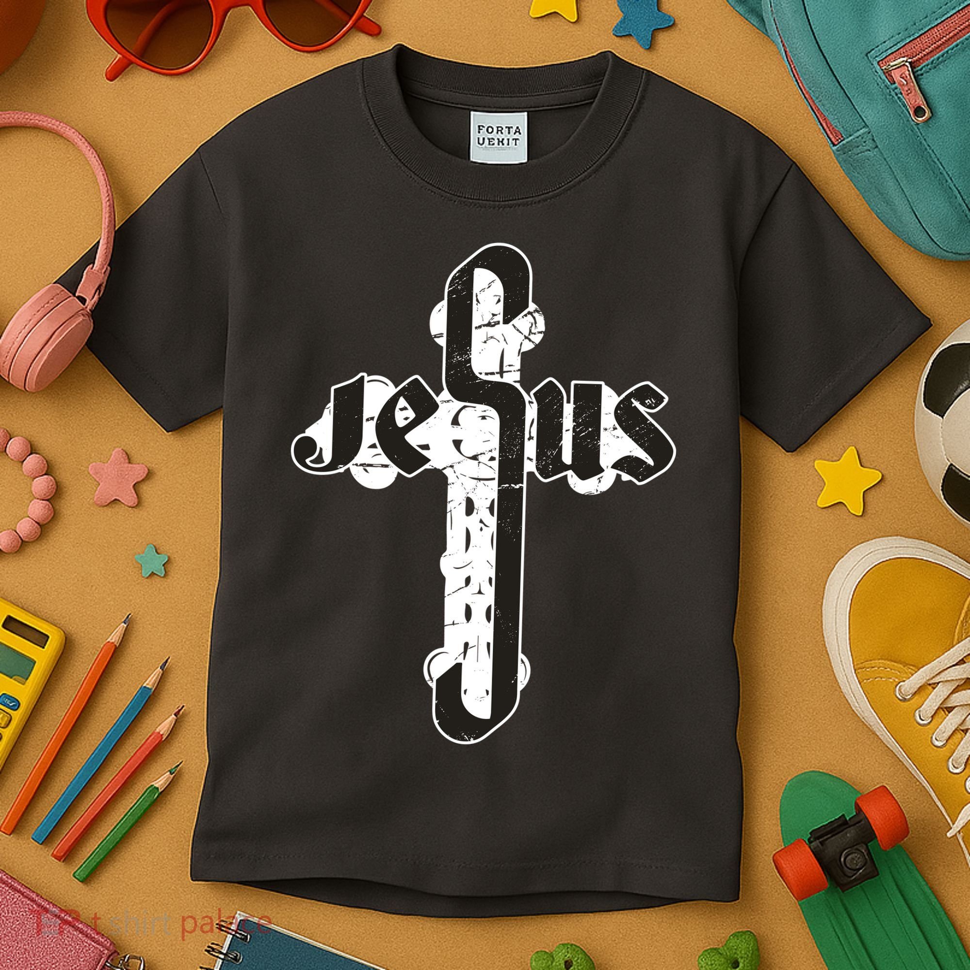 Jesus Christ Cross Faith Kids T-Shirt