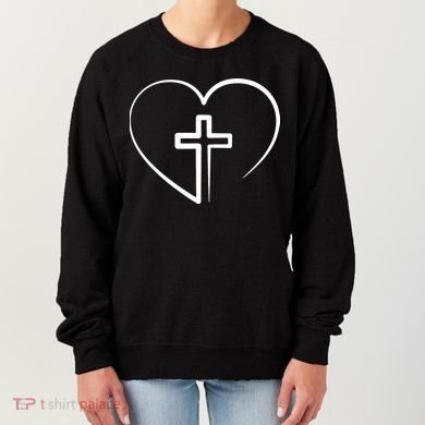 Jesus Christ Cross Heart Women's Sweatshirt
