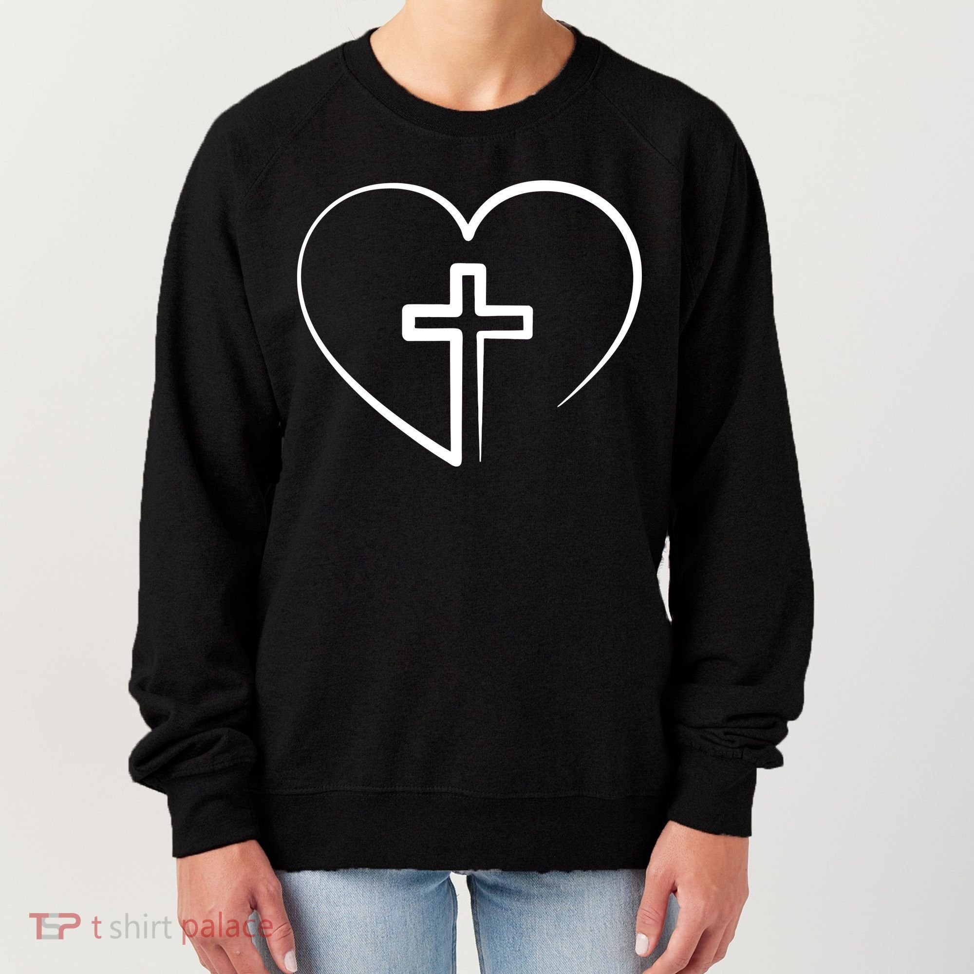 Jesus Christ Cross Heart Women's Sweatshirt