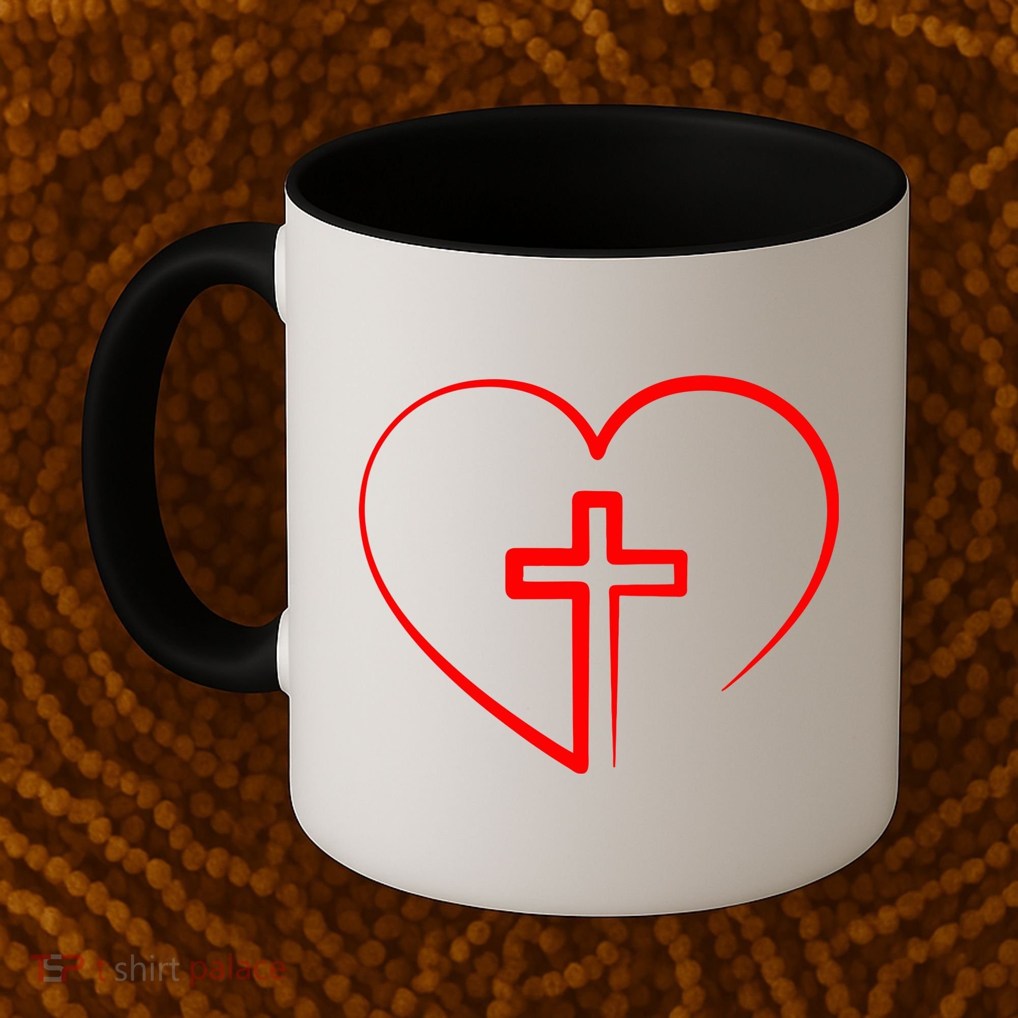 Jesus Christ Cross Heart Coffee Mug