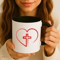 Jesus Christ Cross Heart Coffee Mug thumb 3
