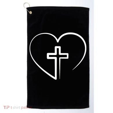 Jesus Christ Cross Heart Golf Towel