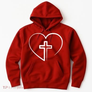 Jesus Christ Cross Heart Hoodie