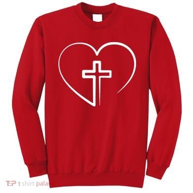 Jesus Christ Cross Heart Sweatshirt