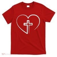 Jesus Christ Cross Heart T-Shirt thumb 0