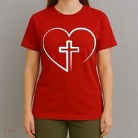 Jesus Christ Cross Heart T-Shirt thumb 4